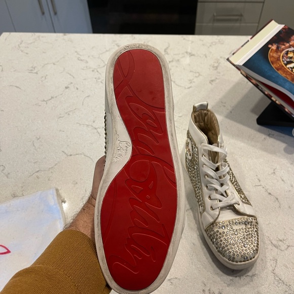 Christian Louboutin Rare Swarovski Crystals White Sneaker EUR 45 - Picture 4 of 8